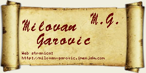 Milovan Garović vizit kartica